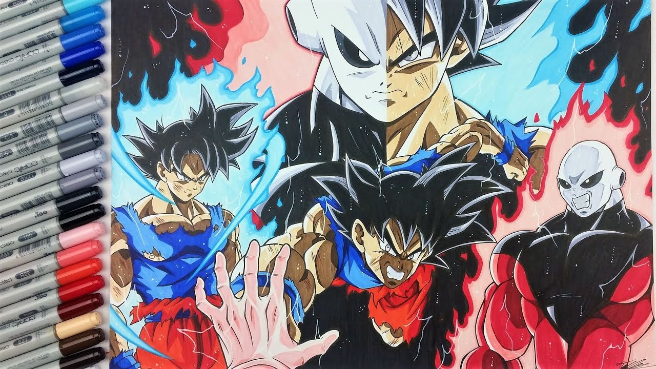 Drawing Goku Ultra Instinct  vs Jiren | EPIC Fight! | TolgArt