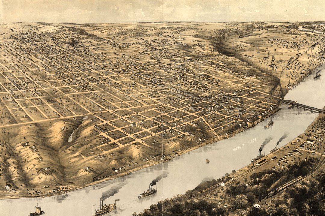 Kansas City Missouri History and Cartography (1869)