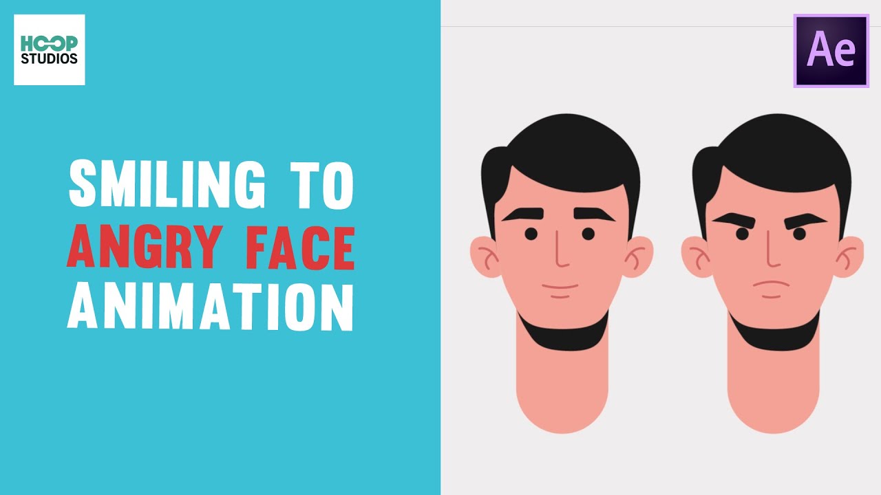 Smiling to Angry Face Animation | After Effects Tutorial ( Without Plugins )
