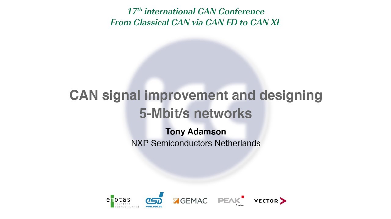 17th iCC paper: CAN signal improvement and designing 5-Mbit/s networks