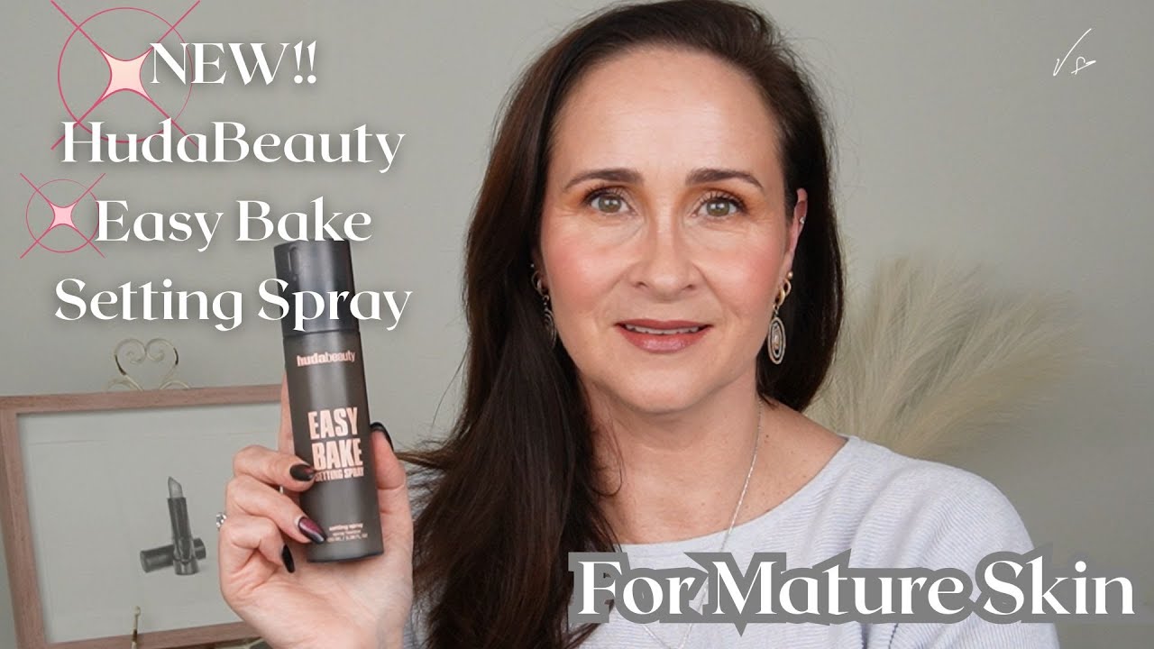 Testing Huda Beauty Easy Bake Setting Spray on Mature Skin