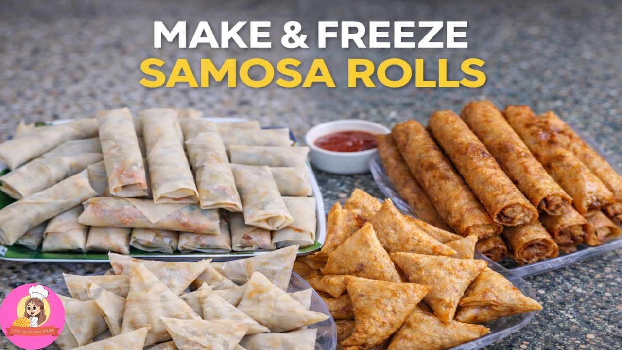 Homemade Samosa & Spring Rolls Recipe | Chicken Samosa | Aloo Samosa | Make and Freeze for Ramzan |