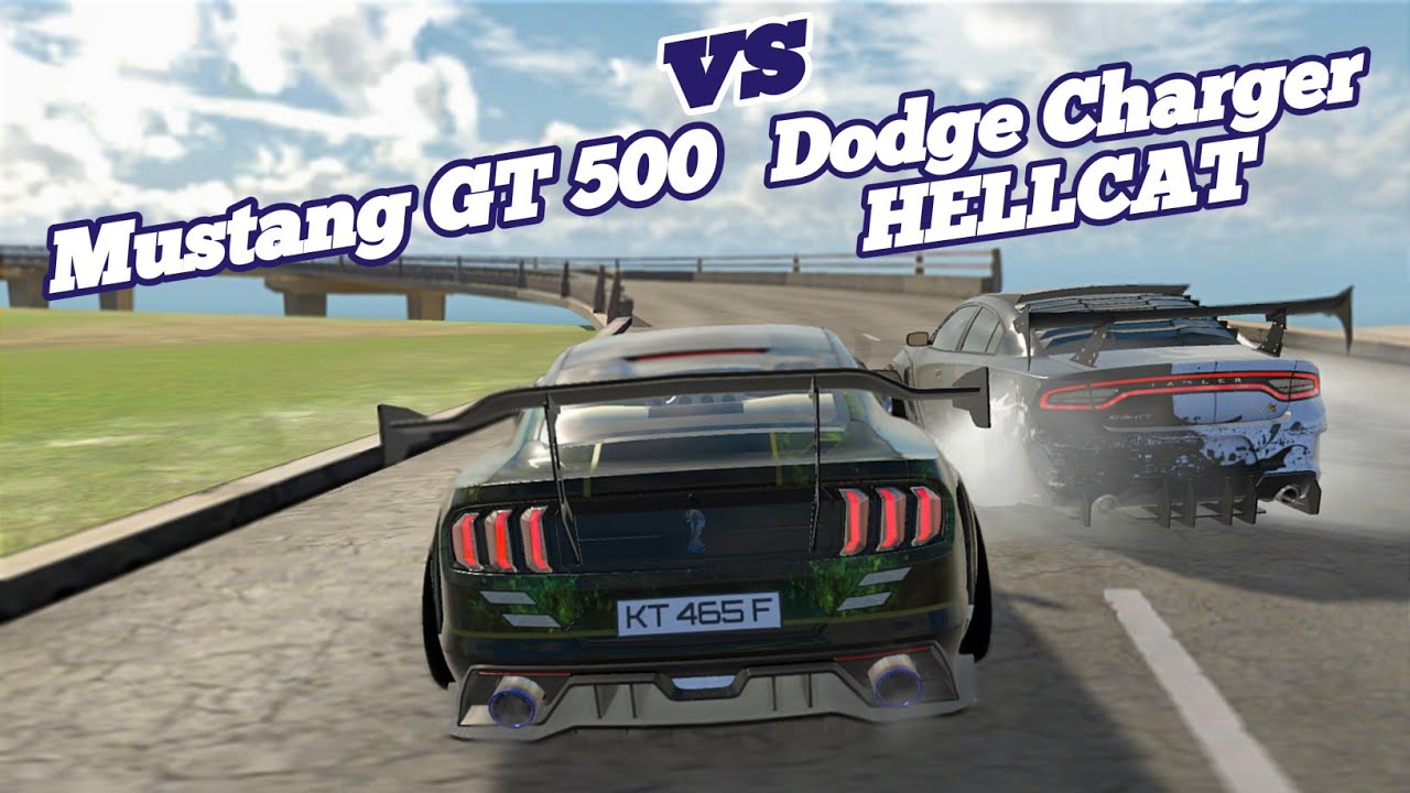 Max Mustang GT500 vs Max Dodge Charger HELLCAT Race On Highway Open World Game DZO (Android, IOS)