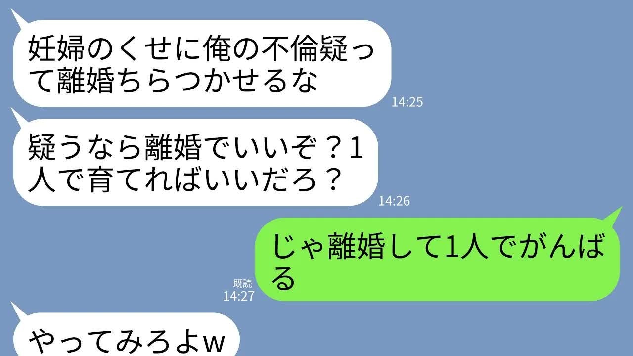 【LINE】妊娠8ヶ月の私が夫の不倫を問い詰めると逆ギレされた…夫「疑うなら離婚だ！一人で育てれば？w」私「わかった…」→離婚から半年、元夫が真実を知って絶望することにwww