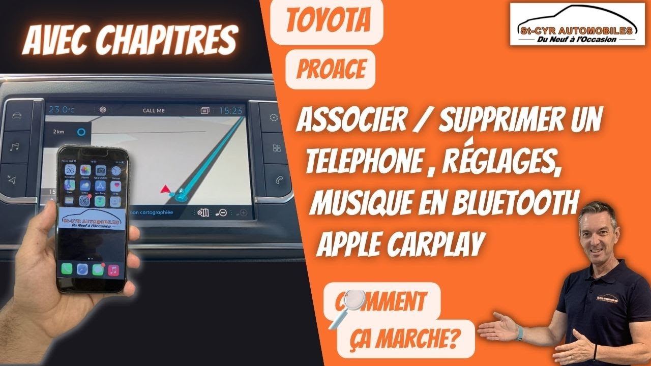 Toyota Proace Associer & supprimer téléphone, Carplay & Android auto…Guide complet Bluetooth
