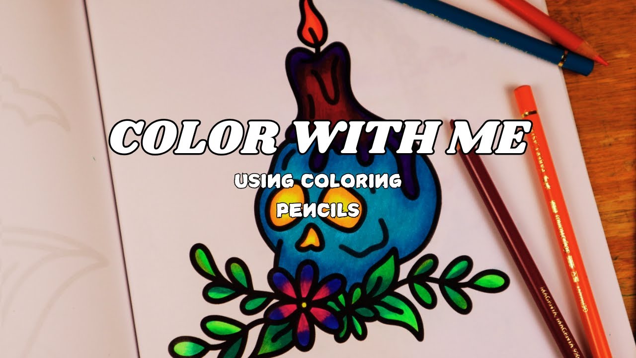 Color with me (ASMR) Halloween Coloring Book by Megan Miles using Faber Castell Polychromos