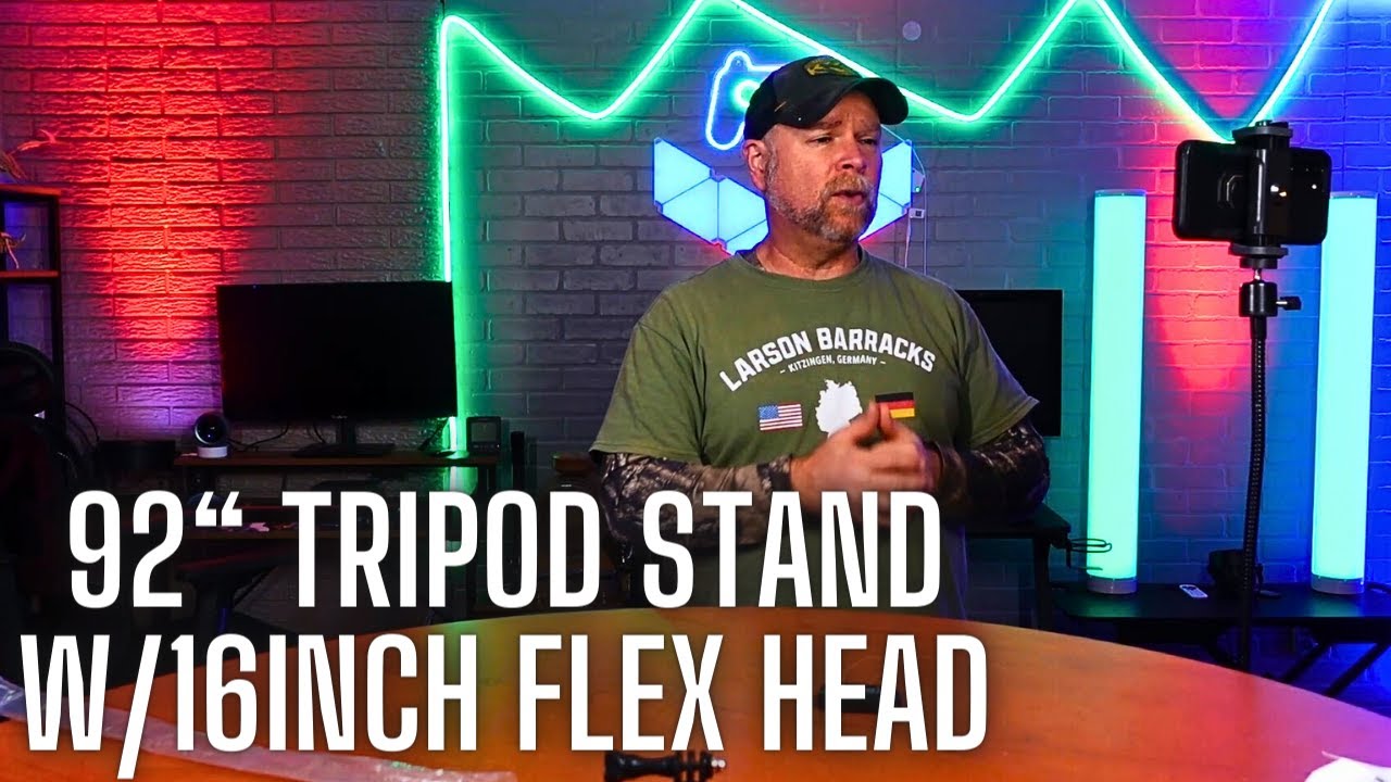 92’’ Tripod Stand with 16.5’’ Flexible Gooseneck and Remote