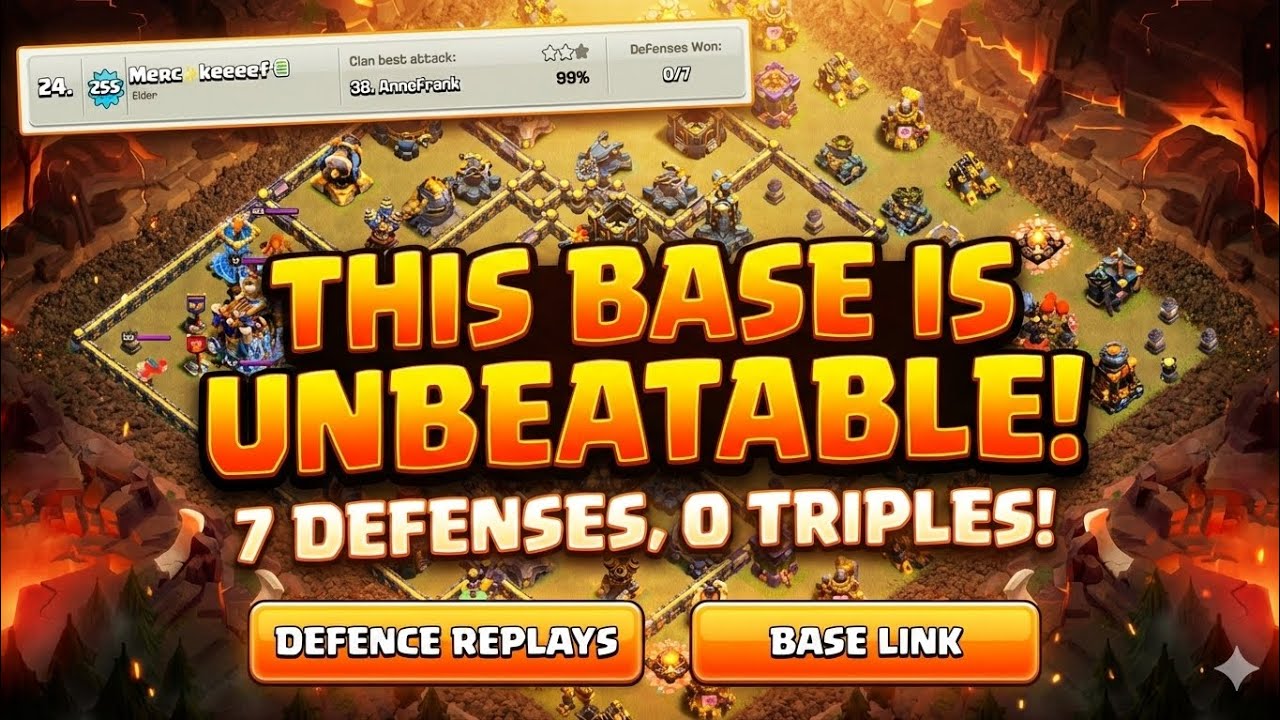 UNDEFEATED! 7 Attacks Failed On This TH18 War Base... 🔥💀