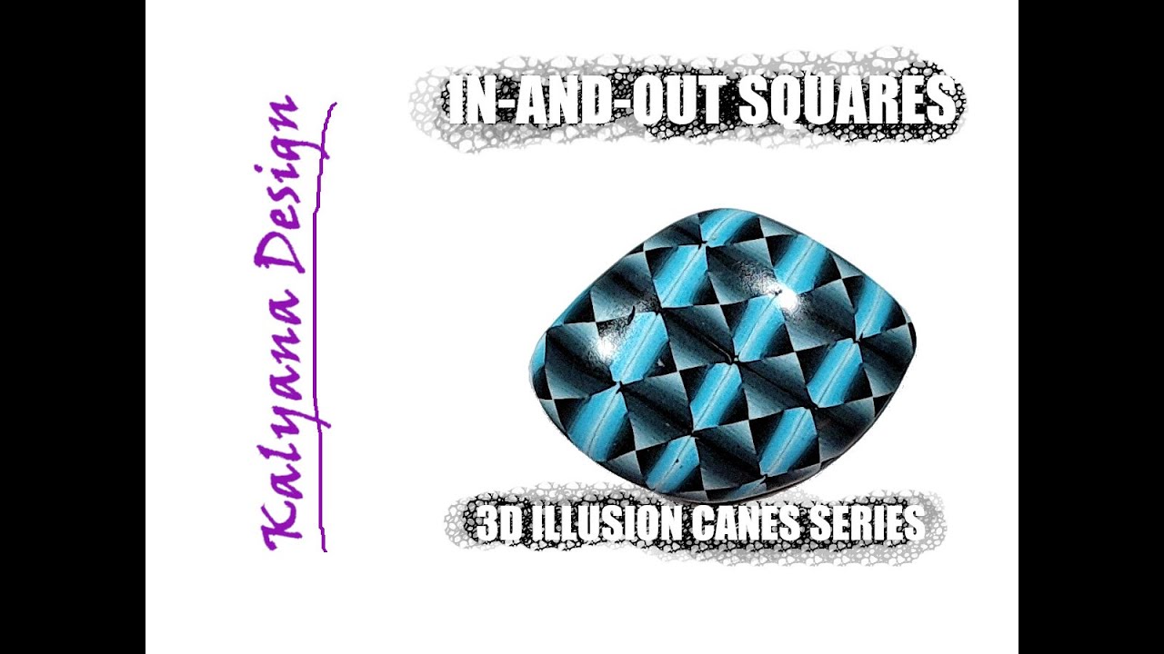 3d in-and-out squares cane - polymer clay tutorial