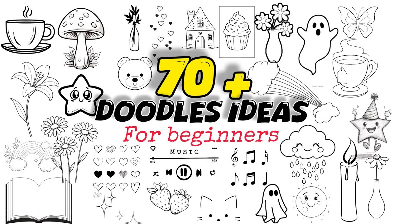 70+ Easy Aesthetic Doodles Anyone Can Draw | @Saru01x 