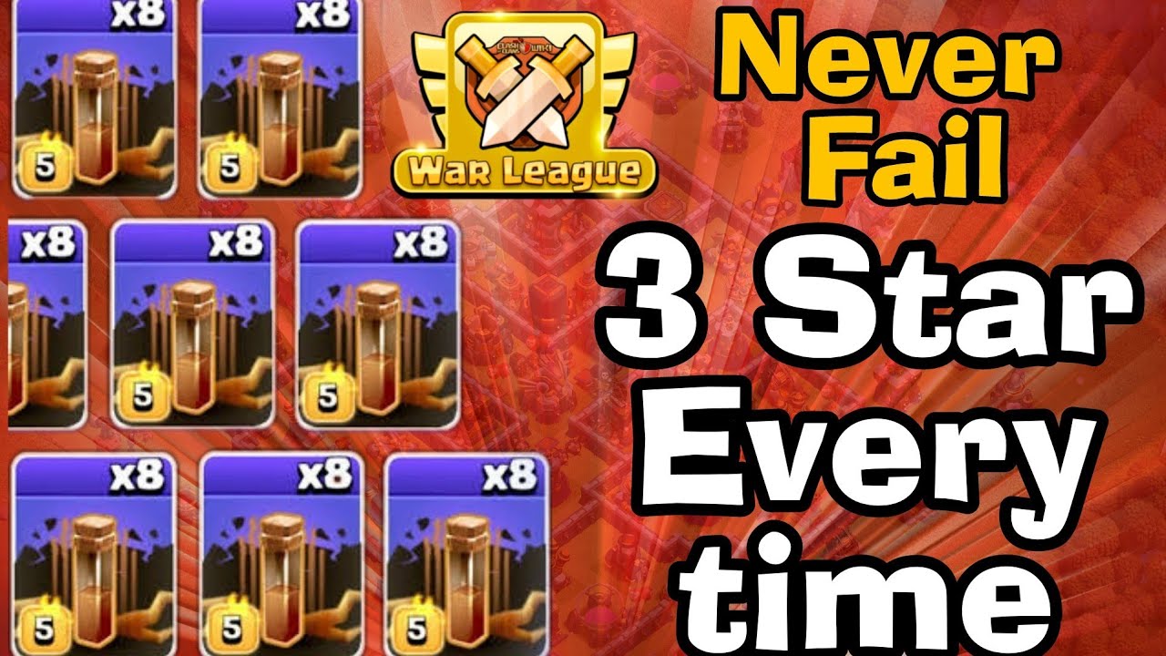 Never Fail..!! Th13 8 Earth CWL War Attack Strategy. Th13 8 Earth + 15 Super  Gaint Smash. #coc