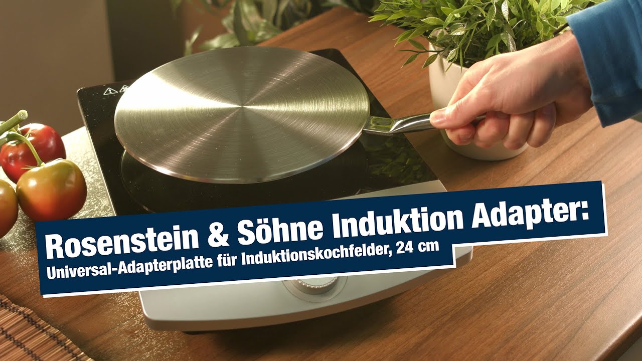 Rosenstein & Söhne Induktion Adapter: Universal-Adapterplatte für Induktionskochfelder, 24 cm