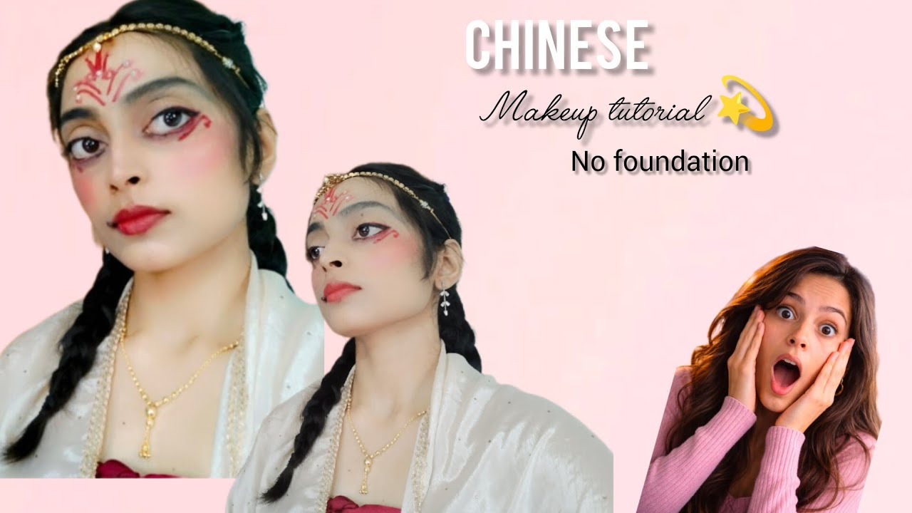 Simple chinese makeup tutorial 💫♥️no foundation only few cosmetics 😉