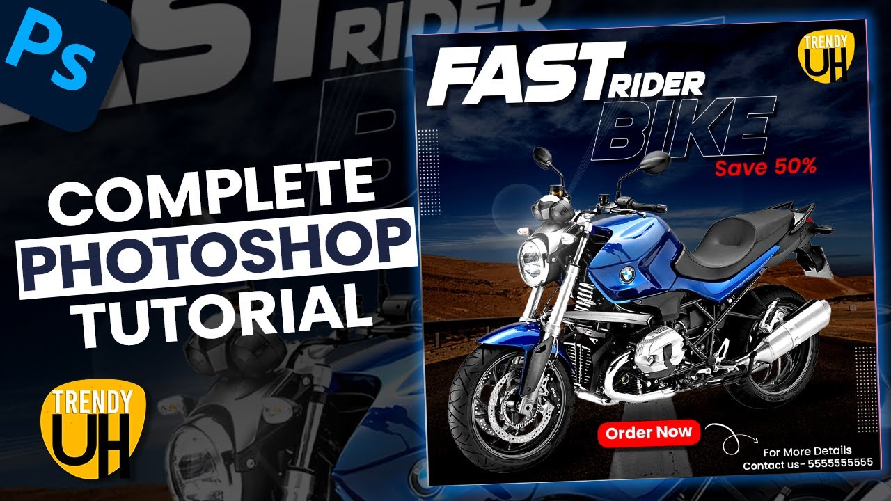 bike poster design in photoshop | bike poster design | bike poster in hindi