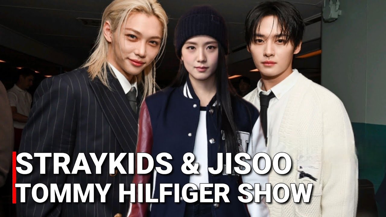 Феликс и Ли из Stray Kids познакомились с Джису из Blackpink на шоу Tommy Hilfiger в Нью-Йорке 24...