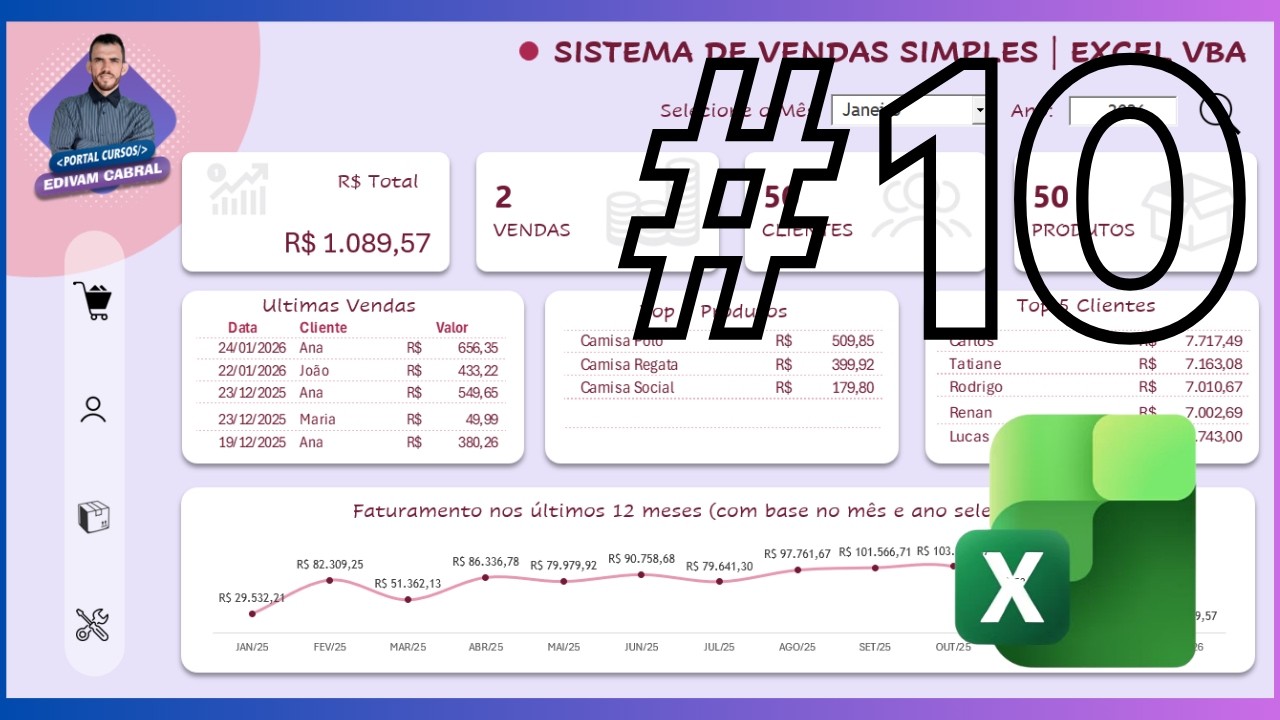 SIstema de Vendas Excel VBA Aula 10   VENDA Parte 5