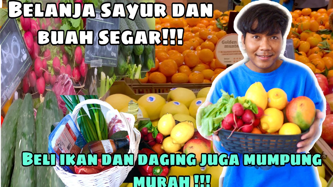 BELANJA SAYUR DAN BUAH BUAHAN SEGAR!!! BELI IKAN DAN DAGING JUGA !!!