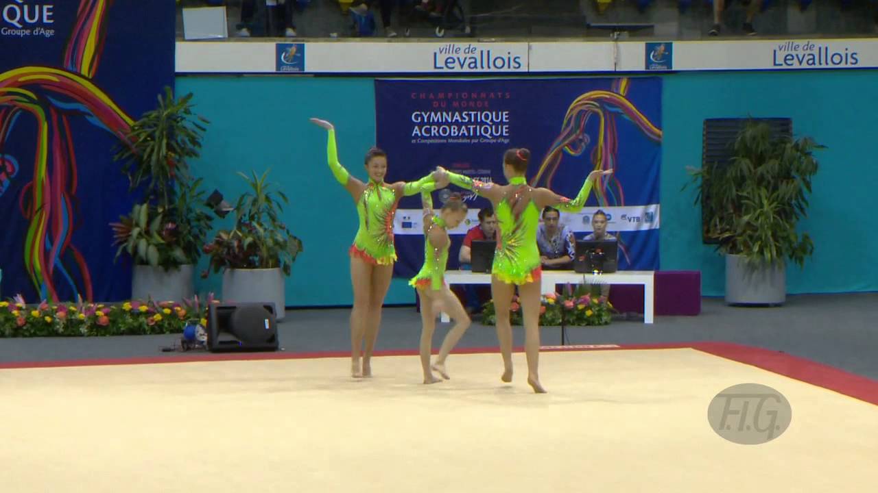 GREAT BRITAIN Women's Groups - Dynamic Qualifications  -- 2014 Acrobatic Worlds (FRA)
