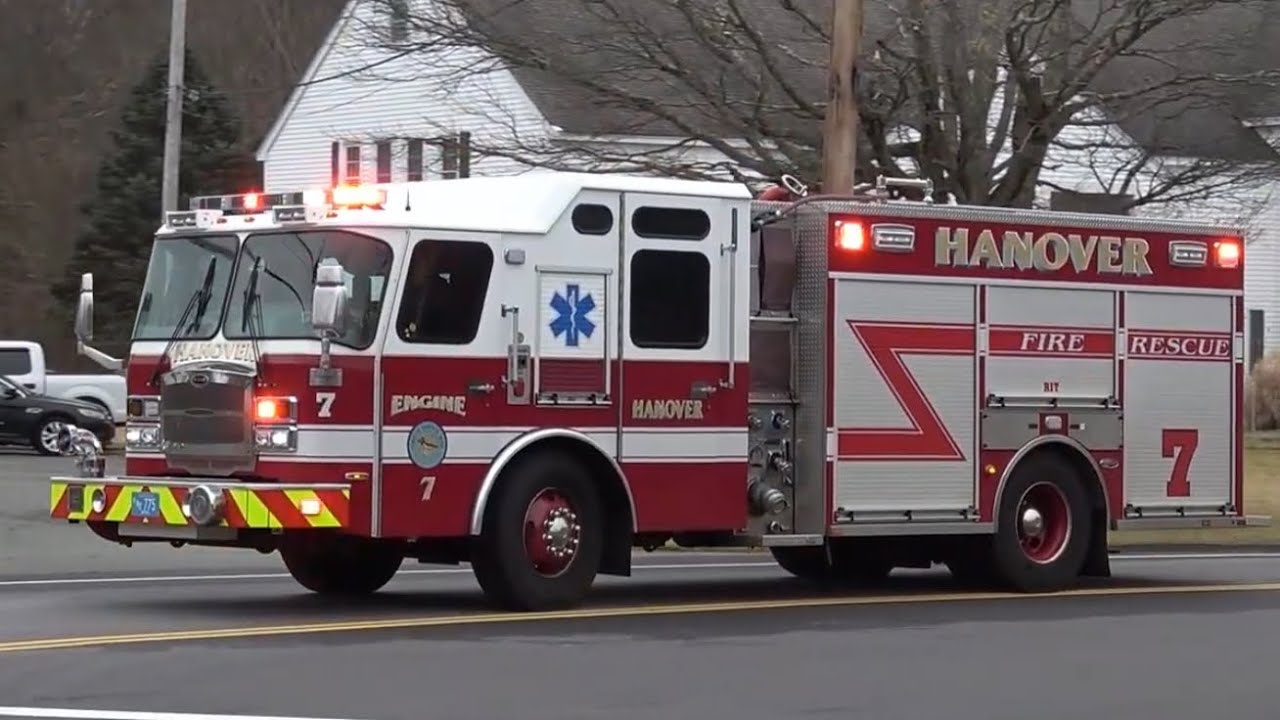 Hanover MA Fire Dept. Engine 7 & A2024 Responding 