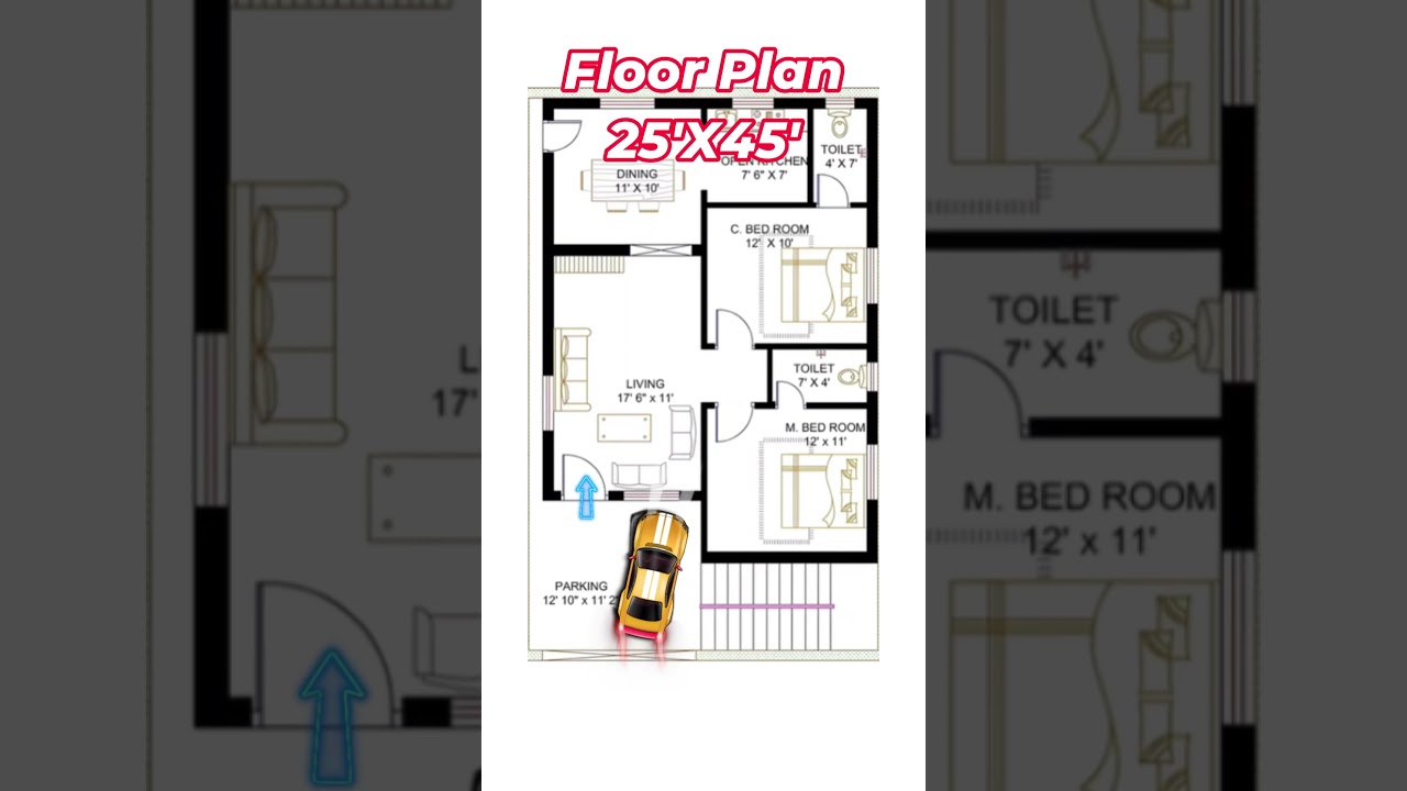 25 X 45 HOUSE PLAN, 25 BY 45 HOME PLAN#shorts #homedesign #gharkanaksha #trendingshorts #housedesign
