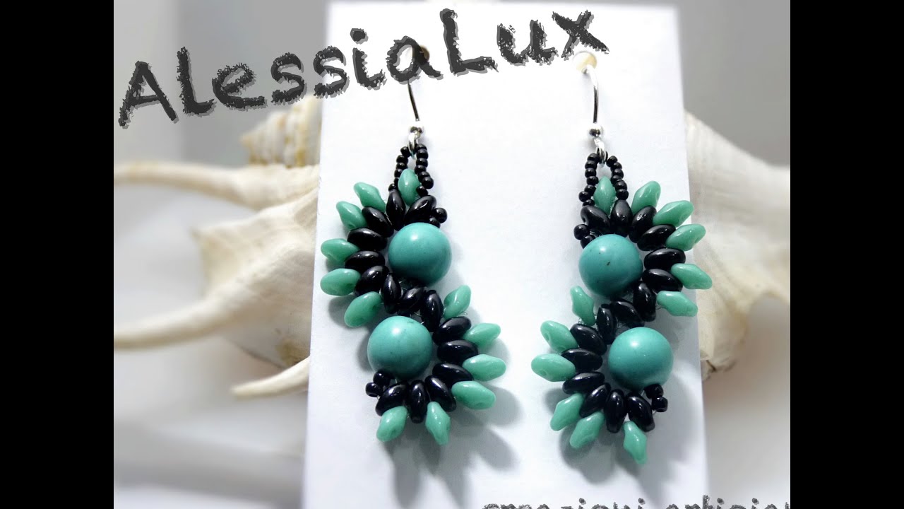diy tutorial orecchino fai da te veloce perline superduo step by step