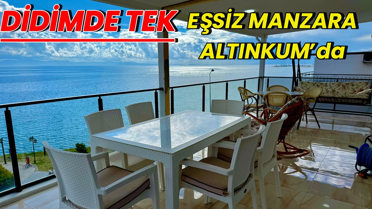 Didim Altınkum’da Eşi Benzeri Olmayan Mükemmel Konumda Leb-i Derya Deniz Manzaralı Dubleks Daire