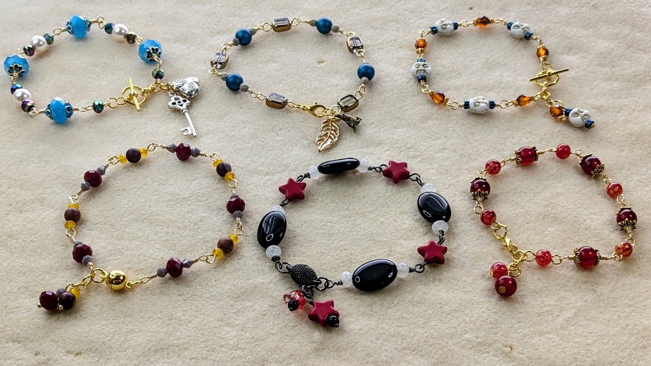 Bracelet Bash: 6 beaded-chain bracelets using different bead boxes!
