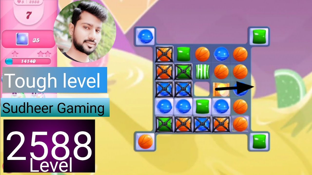 Candy crush saga level 2588 । Tough level । No boosters । Candy crush 2588 । Sudheer Gaming Tips