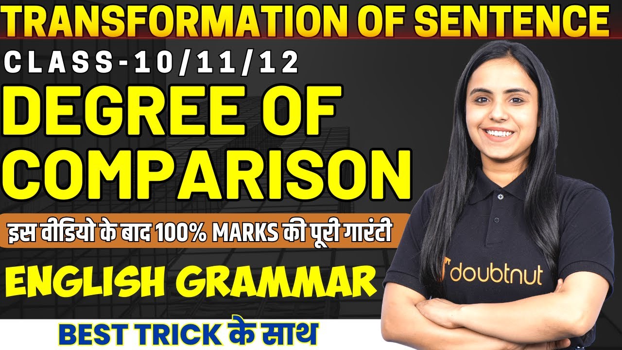 Degrees of Comparison in English Grammar सीखों बिलकुल Basics से || Transformation By Bhumika Ma'am