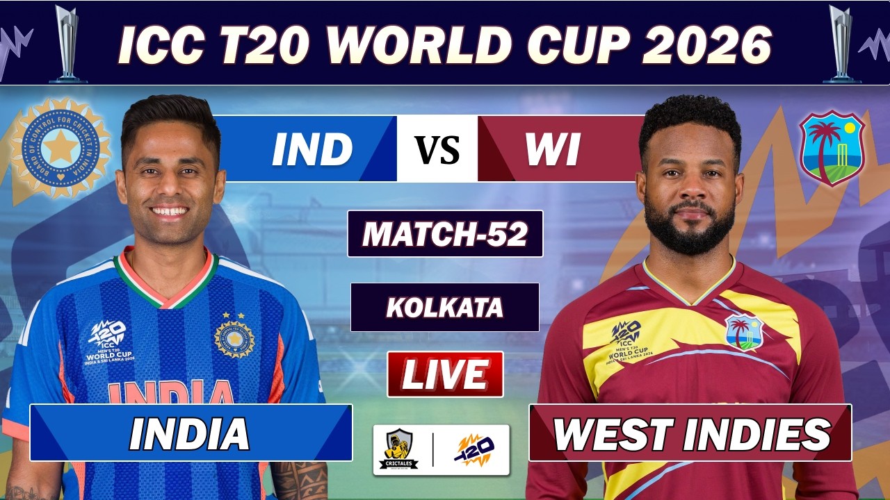 INDIA vs WEST INDIES MATCH 52 LIVE COMMENTARY | IND vs WI ICC T20 WORLD CUP CRICKET MATCH LIVE