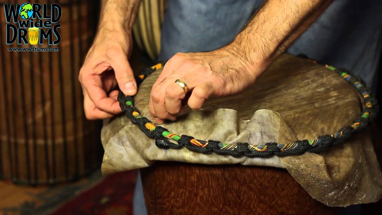 Djembe Repair & Rehead - Installing Goat Skin on Djembe Drum