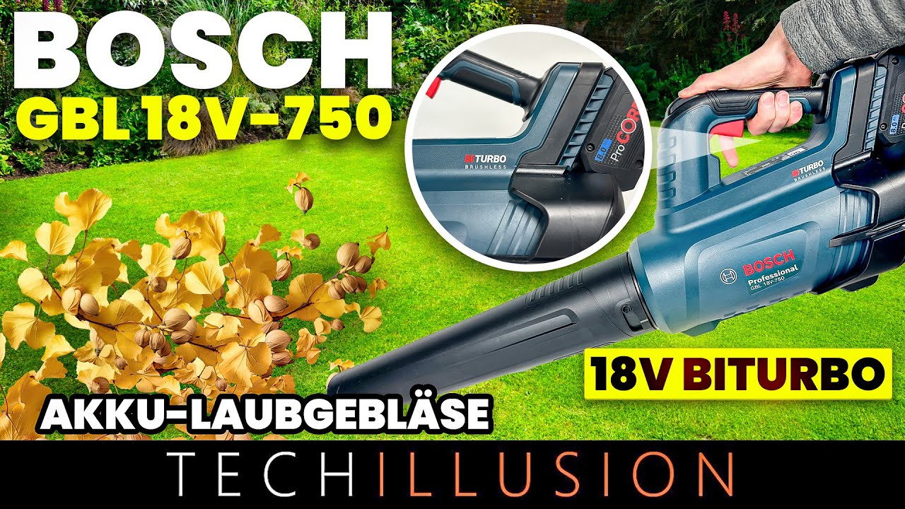 🚀🔥Unglaublich! Bosch's neues 18V Biturbo Akku-Gebläse GBL 18V-750!🍃😱 - Akku-Laubbläser im Test