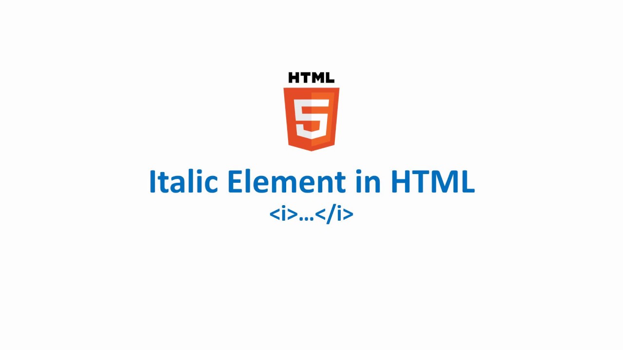 Italic Element in HTML
