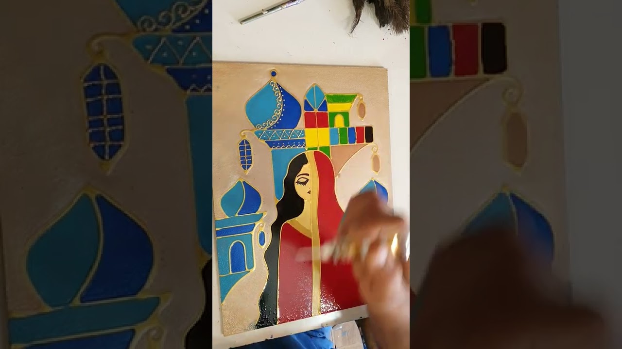 رسم على الخشب بالوان الزجاج