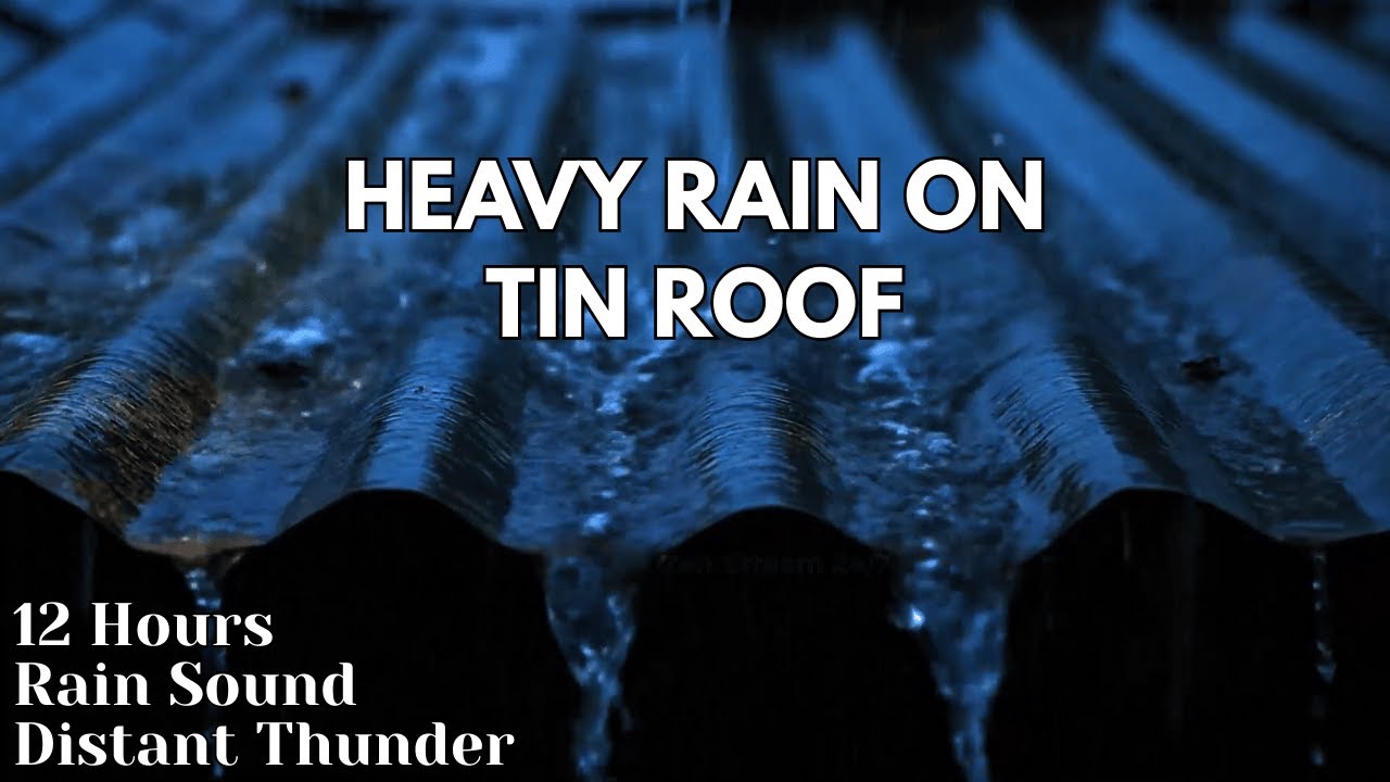 NO ADS LIVE 12 HOURS Heavy Rain on a Tin Roof | Sleep Aid • Study • Relax #SleepAid #Rain #Relax