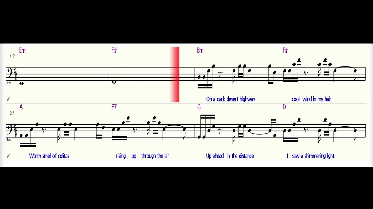 🎸🎤 HOTEL CALIFORNIA (EAGLES) – Karaoke Version with Lyrics, Guitar Chords & Sheet Music