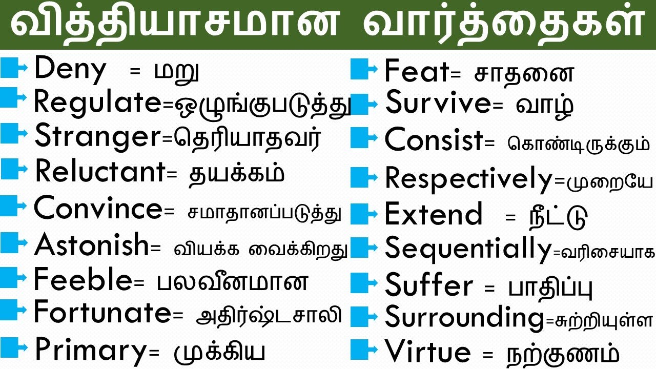 வித்தியாசமான வார்த்தைகள் | Terms| Convince | Reluctant | Feat | தமிழ்| tamil |
