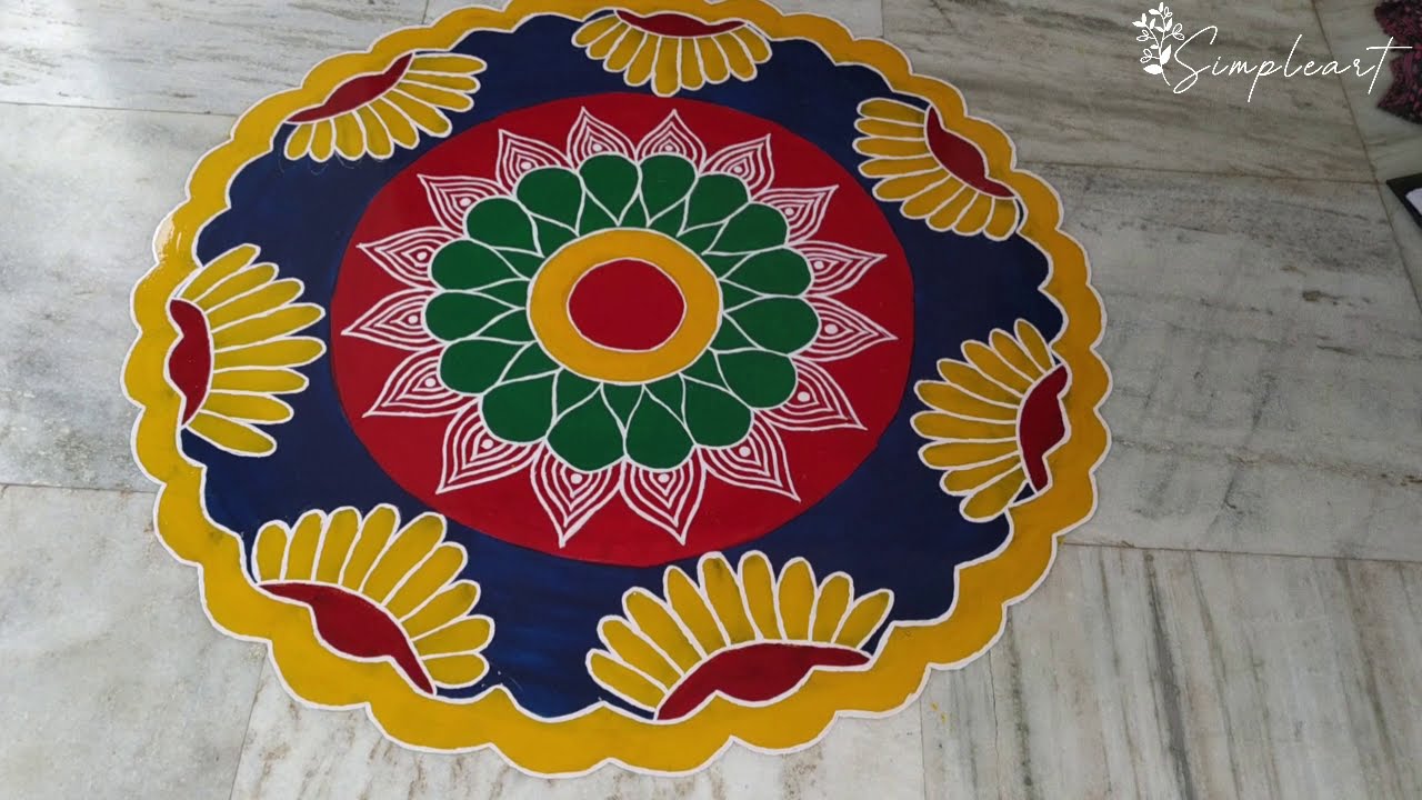 Rangoli painting ideas | oil painting | Floor painting | House of arts
