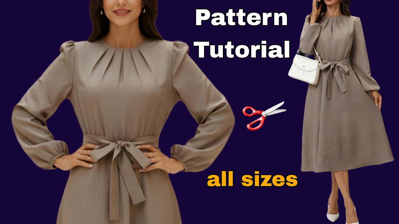 Elegant Dress Pattern Making: Dart Manipulation Technique & Pleated Neckline Tutorial