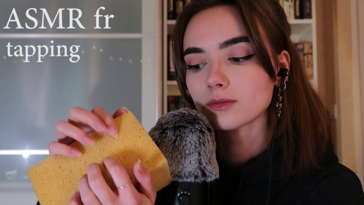 ASMR FR tapping sur 11 objets différents (plastique, verre, cuir, bois, carton, éponge, ...)