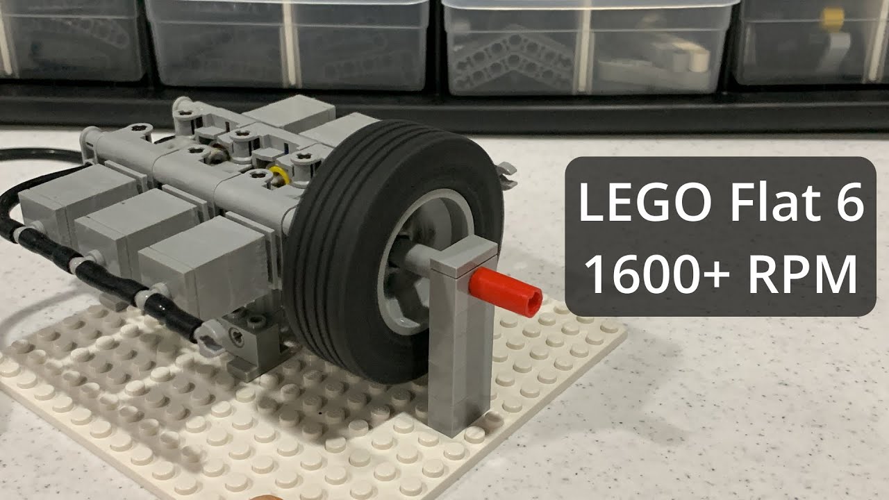 This LEGO Flat 6 revs over 1600 RPM