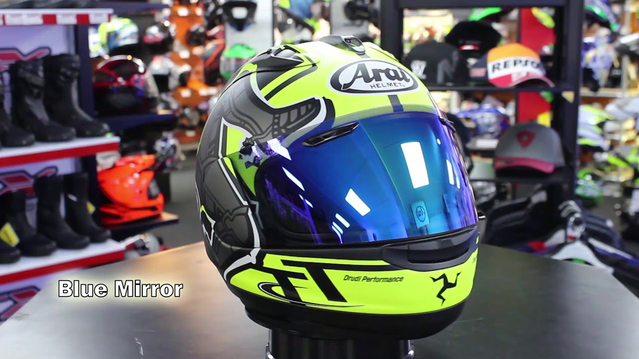 Arai Vas-V Visor Colour Options - Modeled on the IOM TT 2019 Helmet