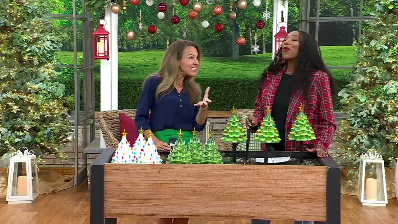 Mr. Christmas S/3 Illuminated Nostalgic Trees with Removable Pathway Stakes on QVC