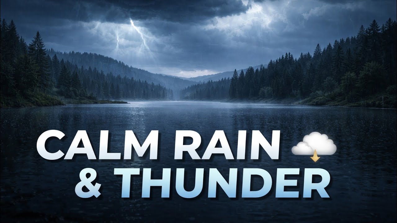Calm Rain & Distant Thunder ⛈️ Peaceful Storm Ambience for Sleep