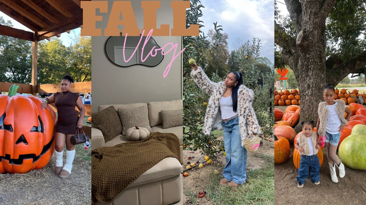 FALL VLOG | New Home Decor+Apple Picking+Movie Night Challenge+Halloween Party+Pumpkin Bouquet+Bakin