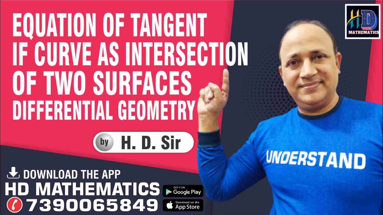 equation of tangent to curve in space differential geometry Bsc Msc net maths in hindi by Hd sir