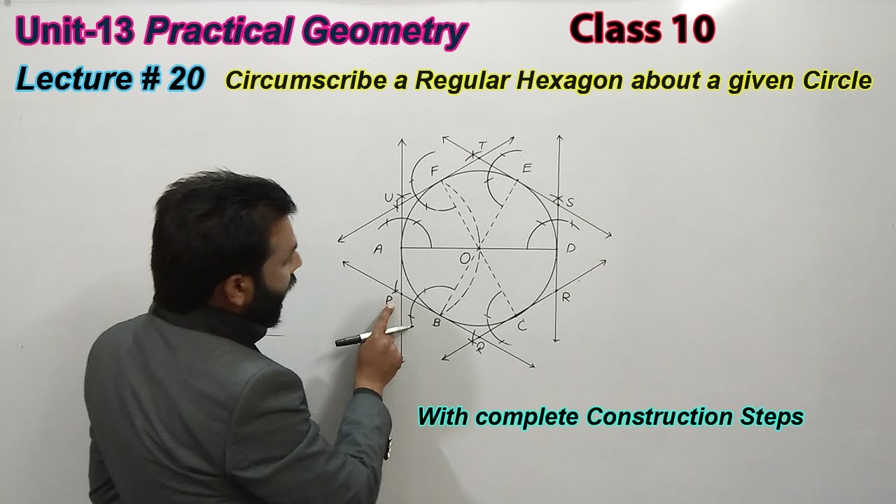 20-Circumscribe a Regular Hexagon about a given Circle | Practical Geometry| Class 10