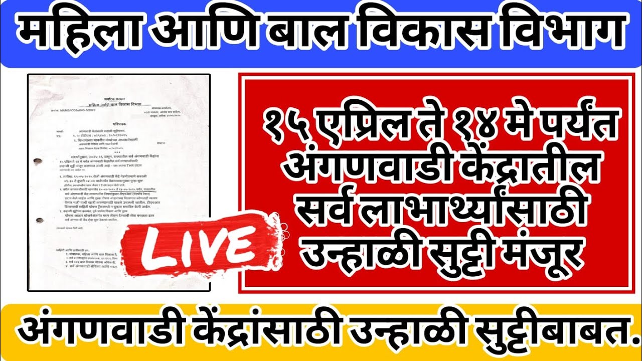 अंगणवाडी सेविका आणि मदतनीसांची तक्रार निवारण बैठक l अंगणवाडी केंद्रांसाठी उन्हाळी सुट्टीबाबत..