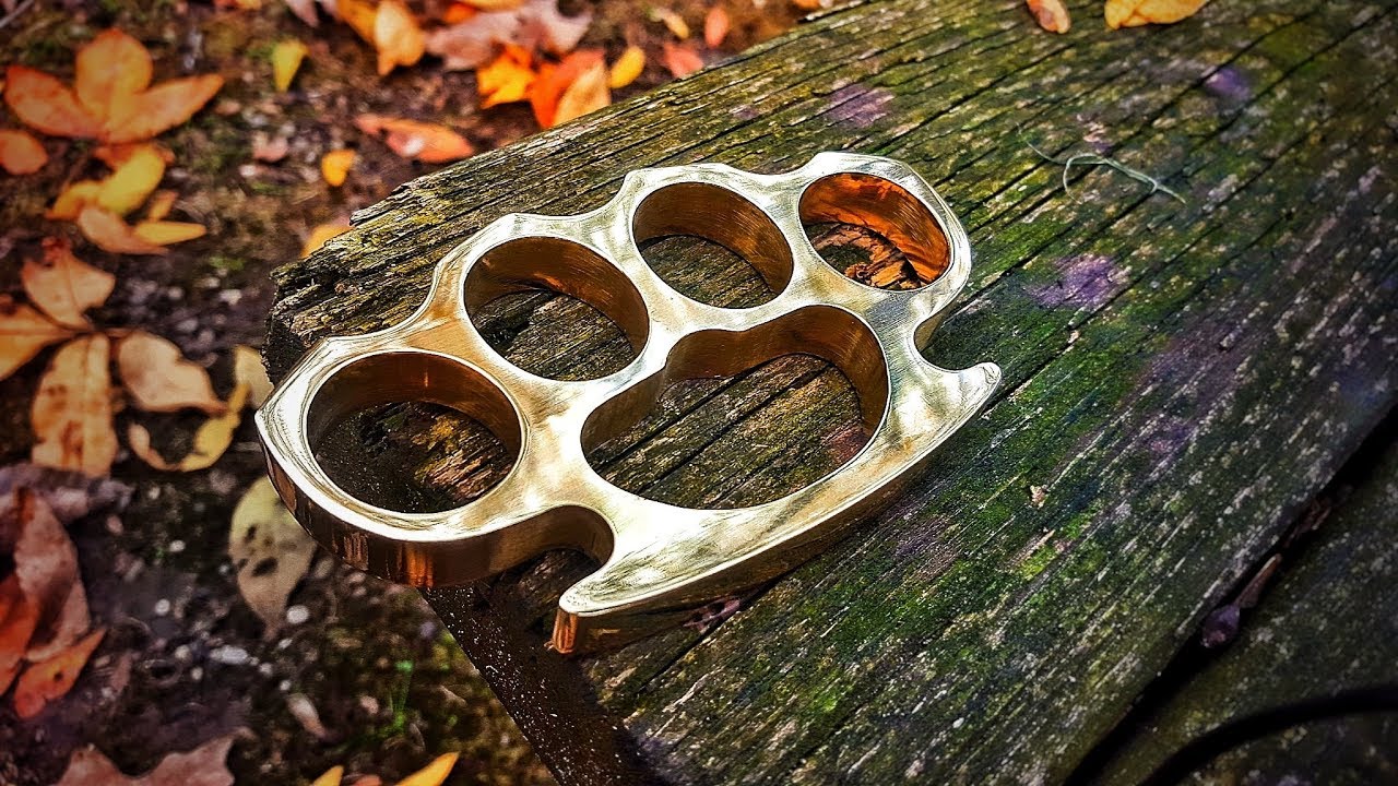 Making BRASS KNUCKLES (Knuckle Dusters) Using Stock Removal
