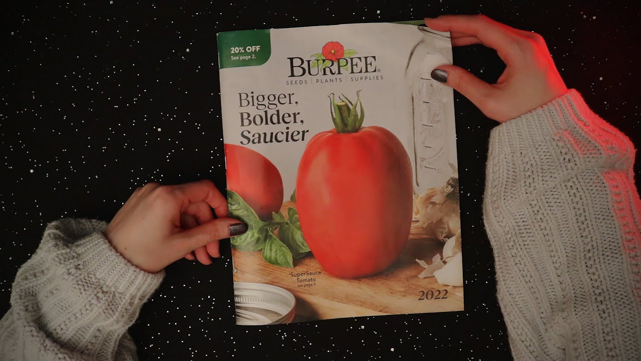 Relaxing Whispered Seed Catalog Flip Through ASMR (2022 Burpee and Burgess)